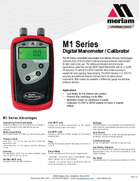 Thumbnail of document Data Sheet - M1 Series Digital Manometer